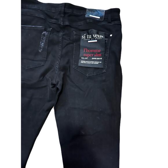 Si Tu Veux Black Jean’s Size 36 With design on the legs - Picture 5 of 5